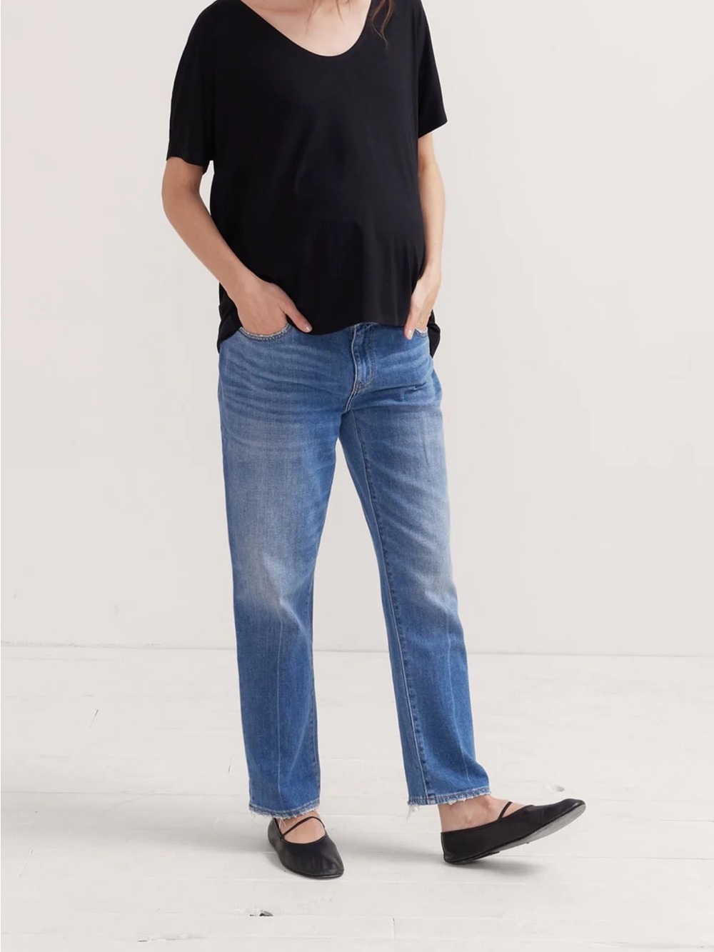 Hatch Black Perfect Vee Short-Sleeve Tshirt Tee